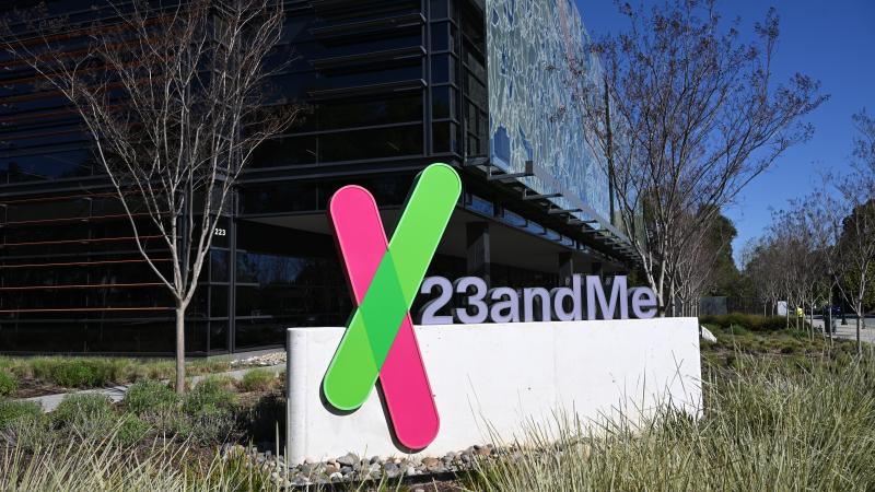 23andMe logo outside of office building