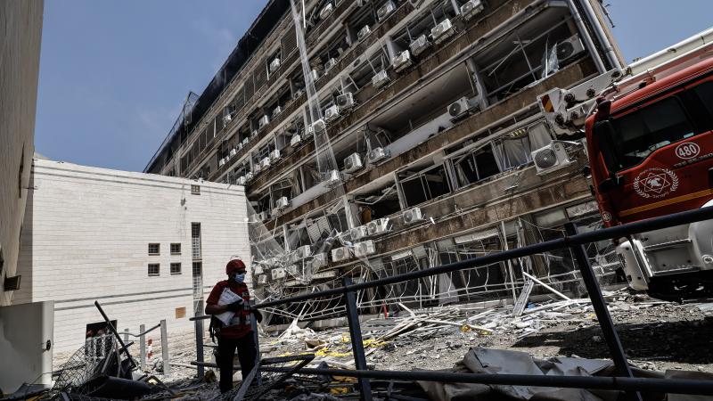 BEERSHEBA, ISRAEL - JUNE 19: A view of the destruction after an Iranian missile hits Soroka Medical Center in Beersheba, Israel on June 19, 2025