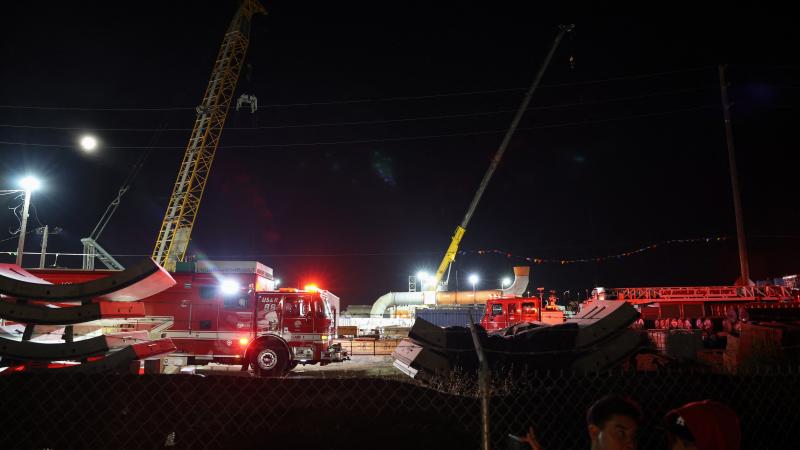 LAFD at partial collapse of industrial tunnel