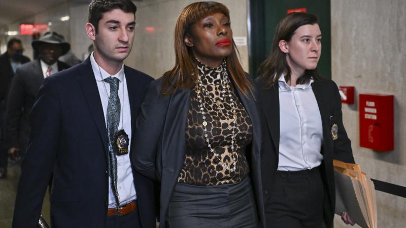 Former chief advisor to Mayor of New York City Eric Adams, Ingrid P. Lewis-Martin (C) arrives for her arraignment on bribery charges at State Supreme Court in New York City on December 19, 2024