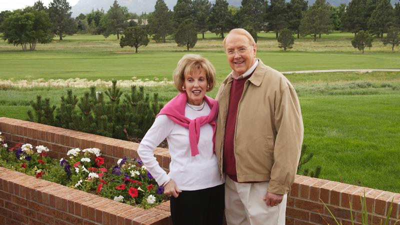 James Dobson and wife Shirley pose for a portrait in 2011 in Colorado Springs, Colorado