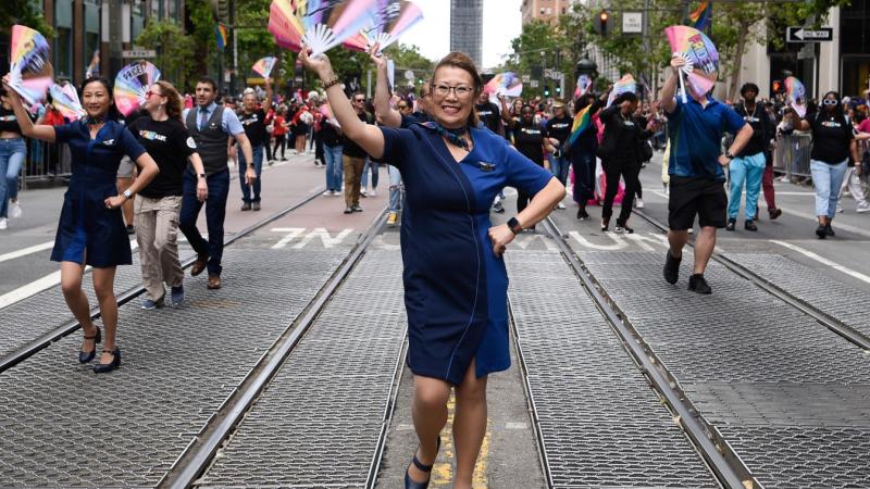 Alaska Airlines at LGBTQ pride parade