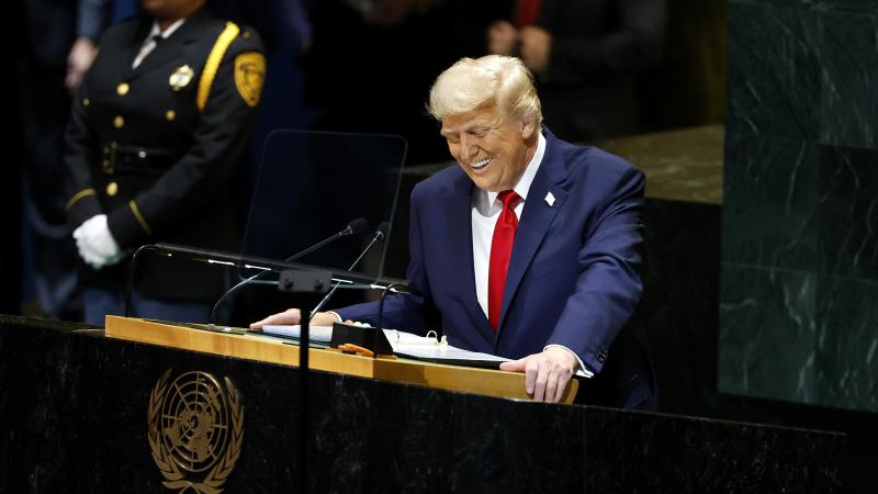 U.S. President Donald Trump speaks during the 80th session of the UN’s General Assembly (UNGA) at the United Nations headquarters on September 23, 2025 in New York City