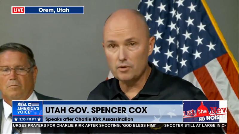 Utah Gov. Spencer Cox speaks at press conference following the assassination of Charlie Kirk