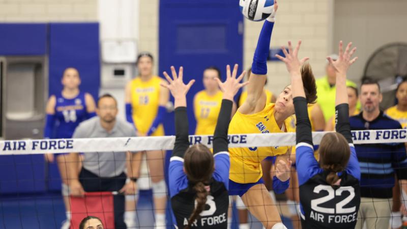 San Jose State University male volleyball player Blaire Fleming