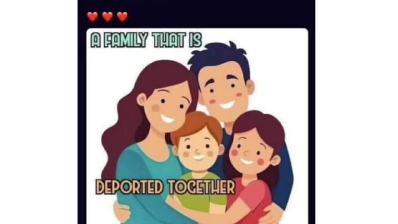 Family deportation meme shared by Minnesota teacher Brooke Zahn (nee Bendorf)