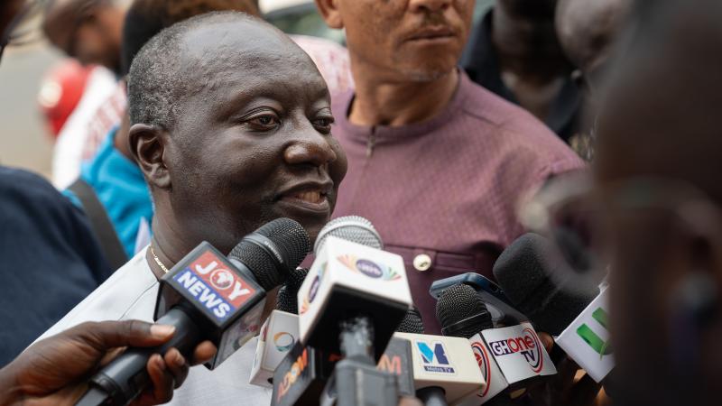 Ken Ofori-Atta, Ghana's former finance minister addresses pensioners