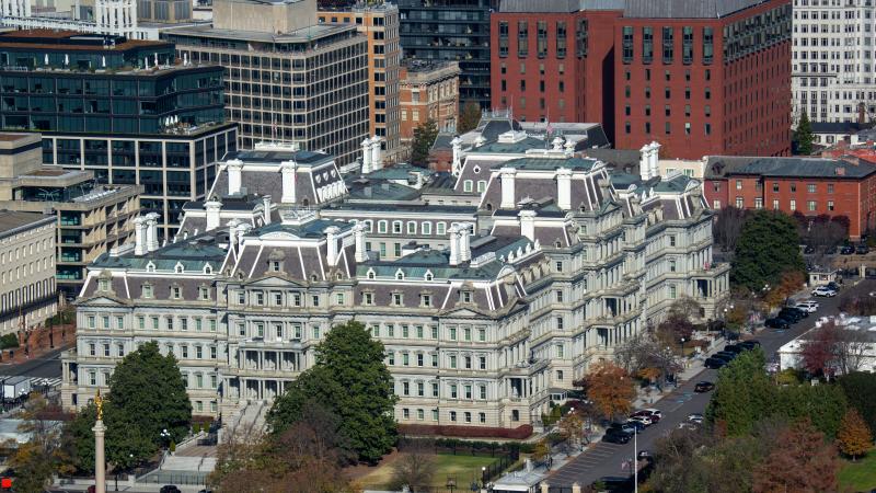 The Eisenhower Executive Office Building as seen from the newly reopened Washington Monument on November 14, 2025 in Washington, DC.