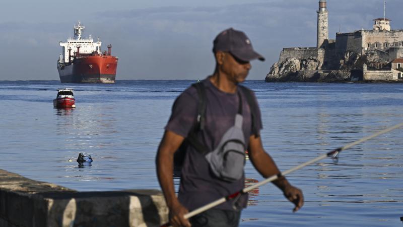An oil tanker leaving Cuba