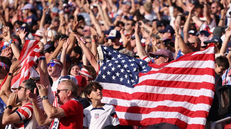  Fans of USA celebrate during World Cup game 