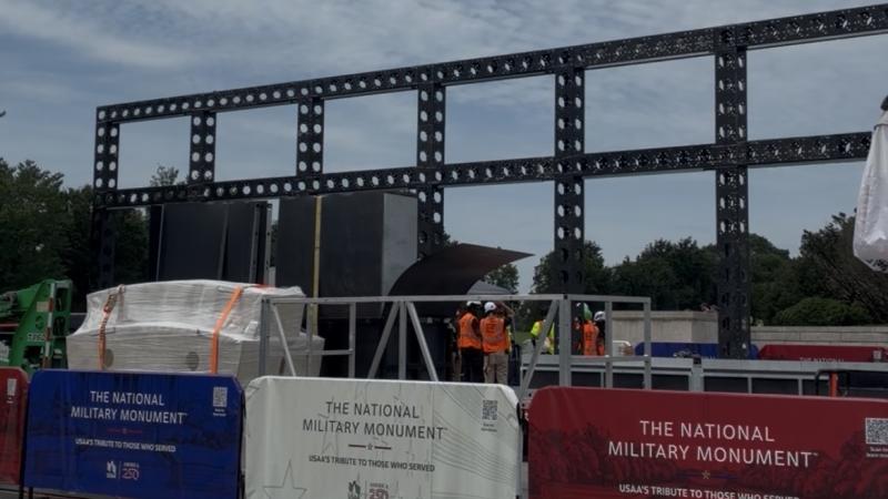 The National Military Monument being built at Lincoln Memorial