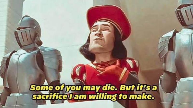 Meme featuring Lord Farquaad from the movie Shrek