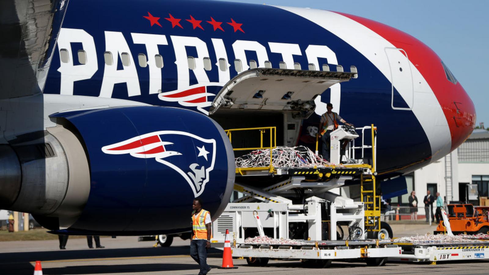 The New England Patriots' customized team plane