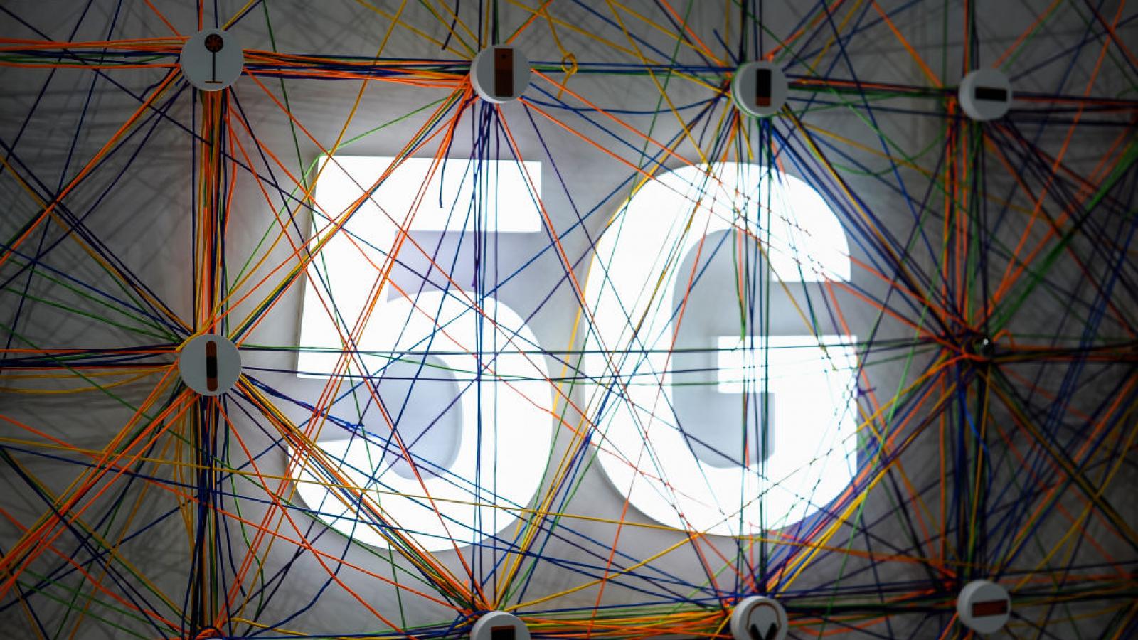 5G logo at Mobile World Congress in Spain in February 2019