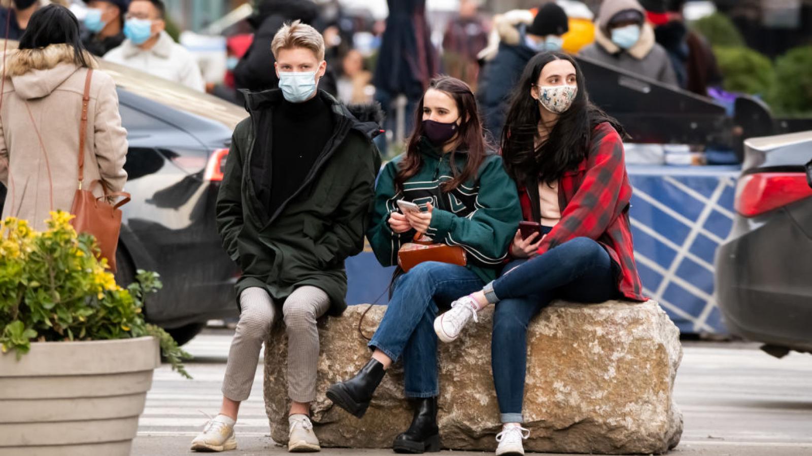 New York City residents wearing masks