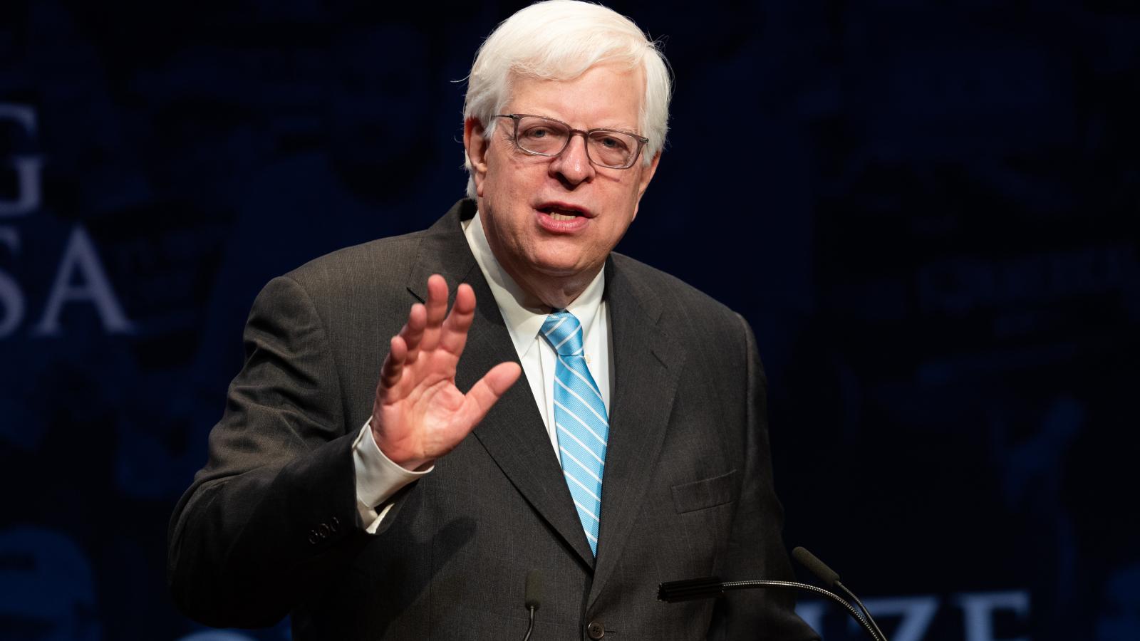 Dennis Prager, nationally syndicated conservative radio talk show host and writer, speaking at the Turning Point High School Leadership Summit in Washington, DC.