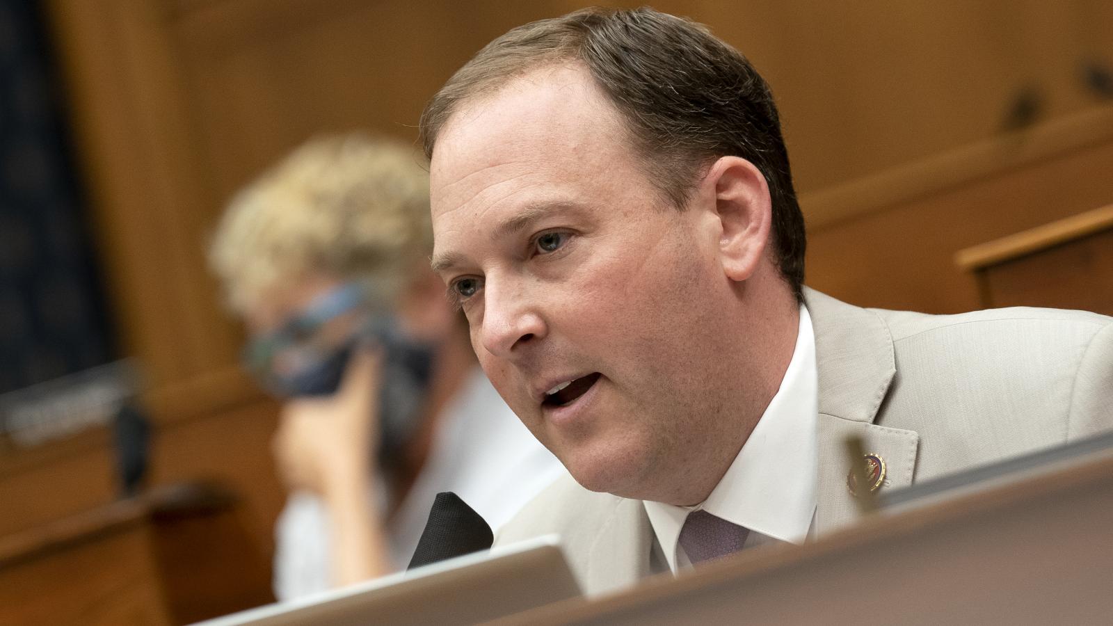 Representative Lee Zeldin, (R-NY) right, speaks during a House Foreign Affairs Committee hearing on September 16, 2020 in Washington, DC.