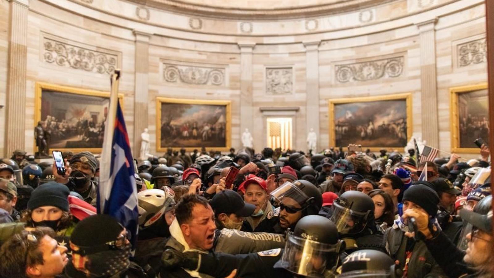 Protesters clash with police in the Capitol, Jan. 6