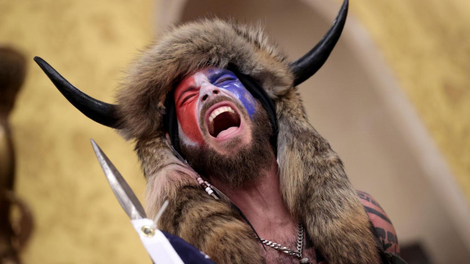 "Qanon shaman" in U.S. Capitol