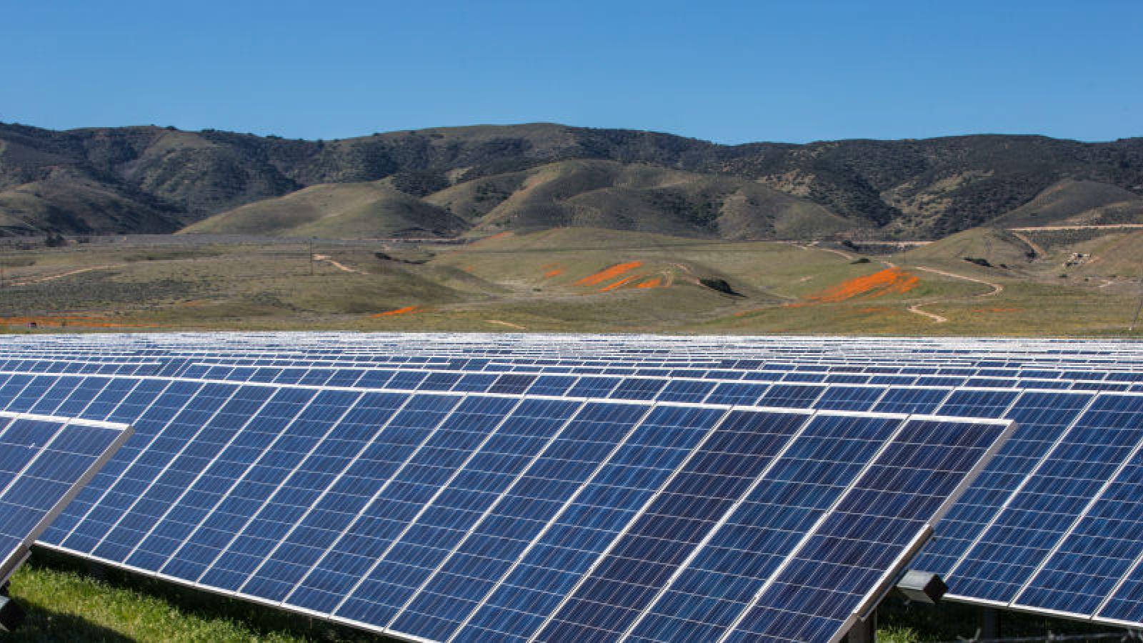 Solar panes in the Mojave Desert