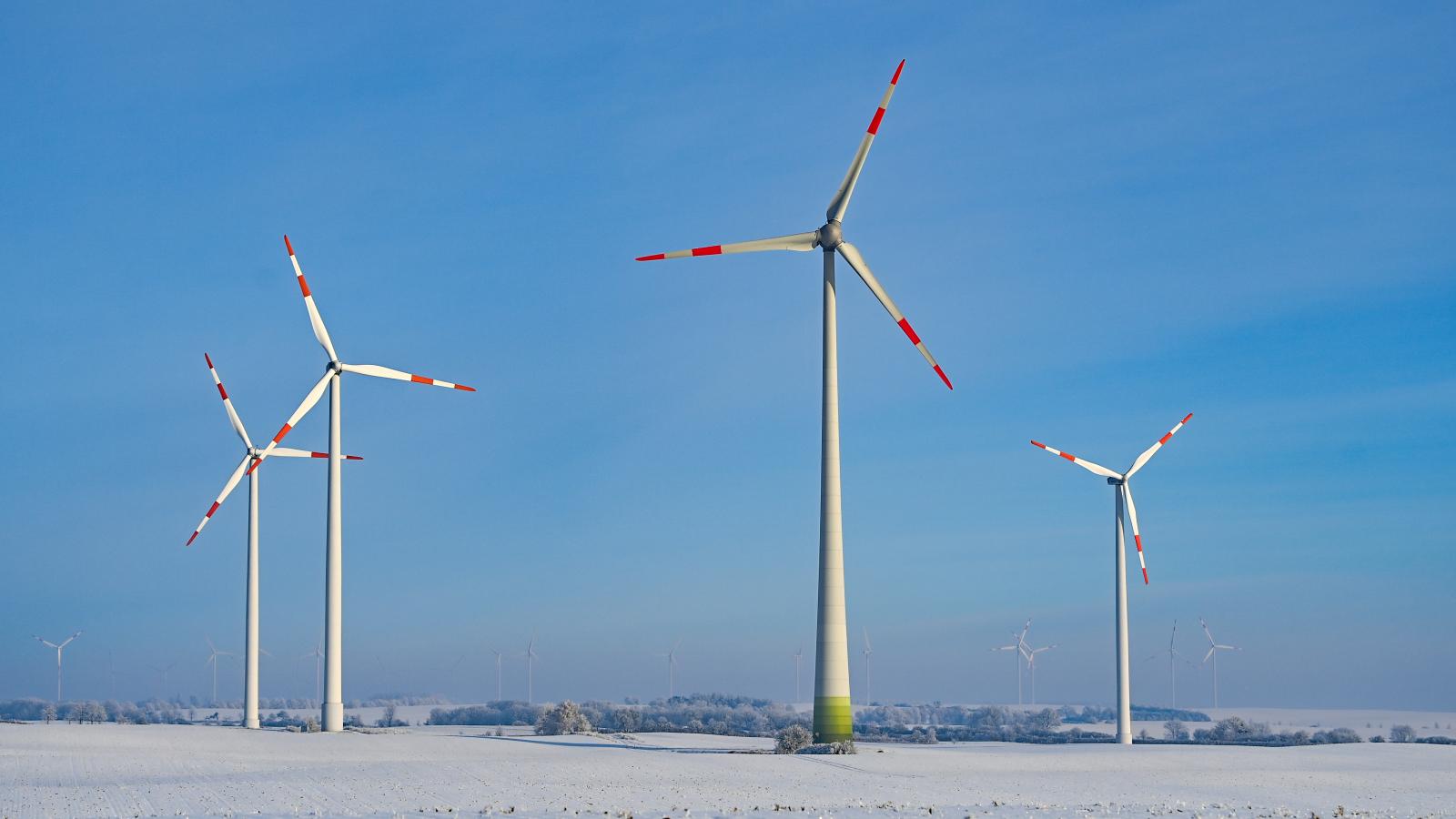 Wind turbines in the Barnim district.