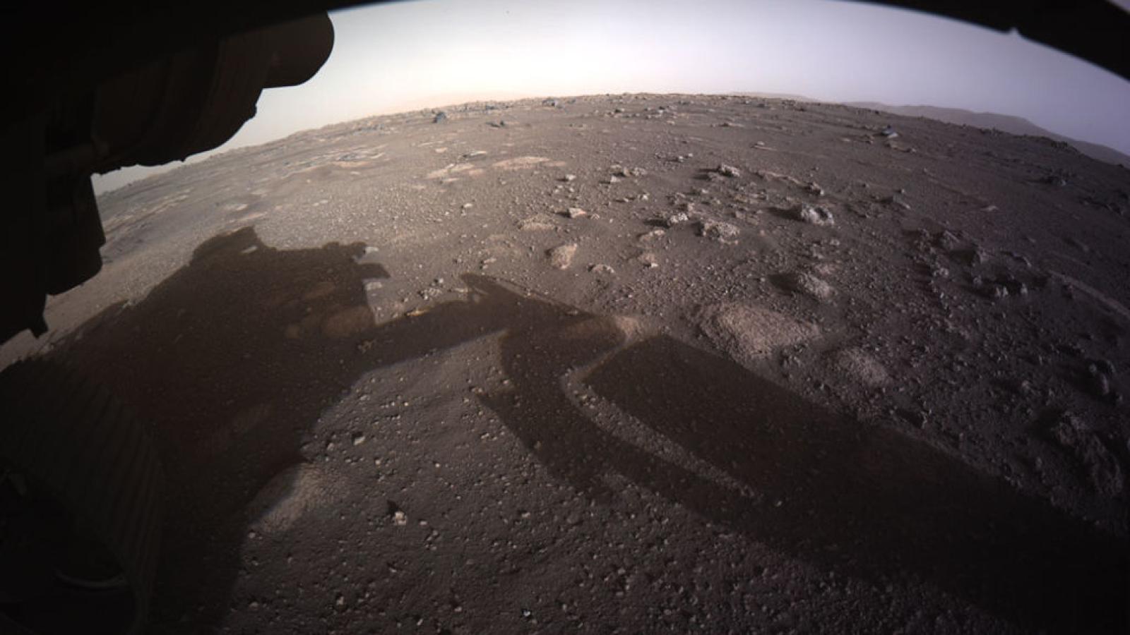 Photo of mars from Hazard Cameras on Perseverance Rover