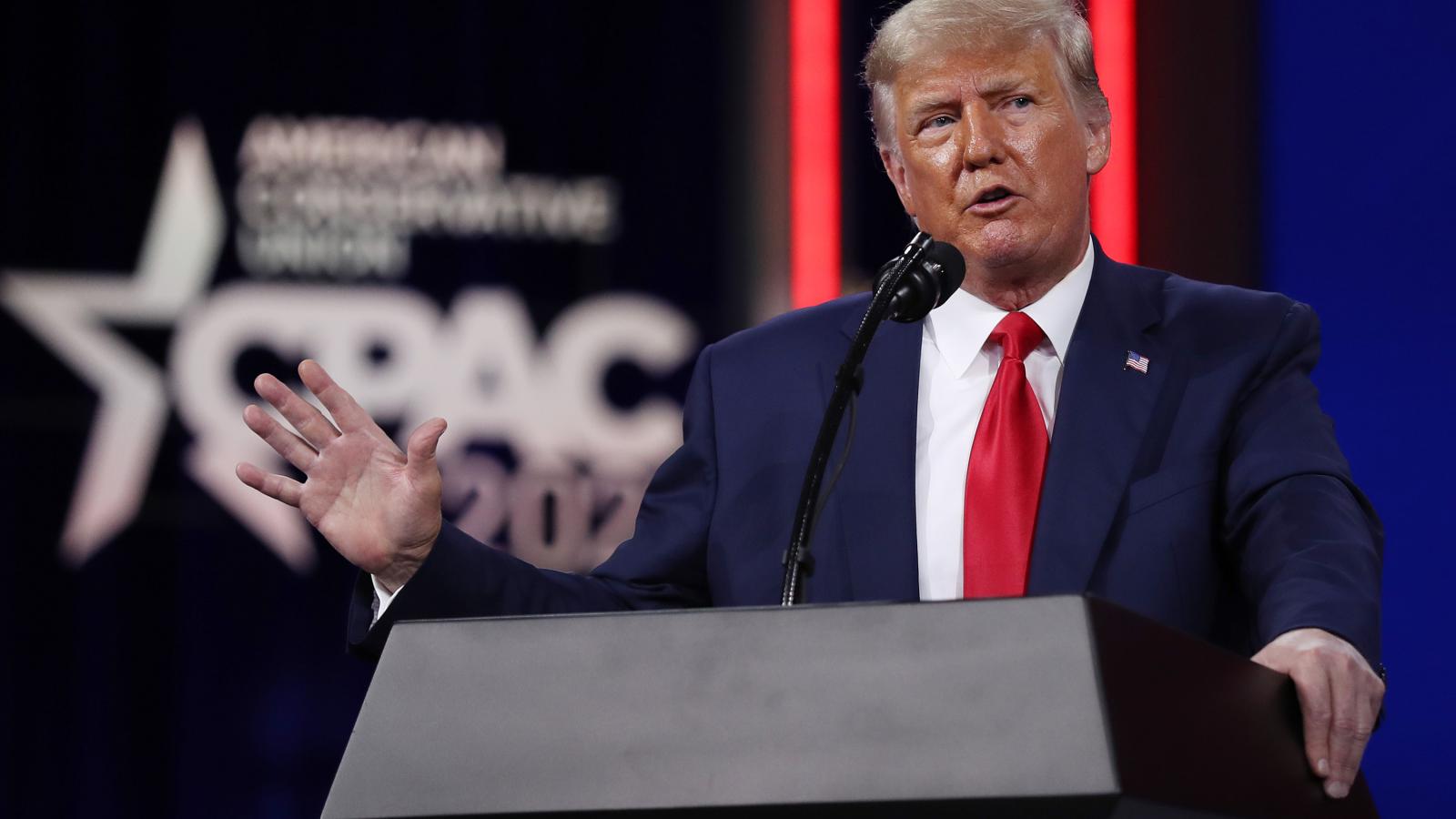 Former President Donald Trump speaks at CPAC 2021. Joe Raedle/Getty Images