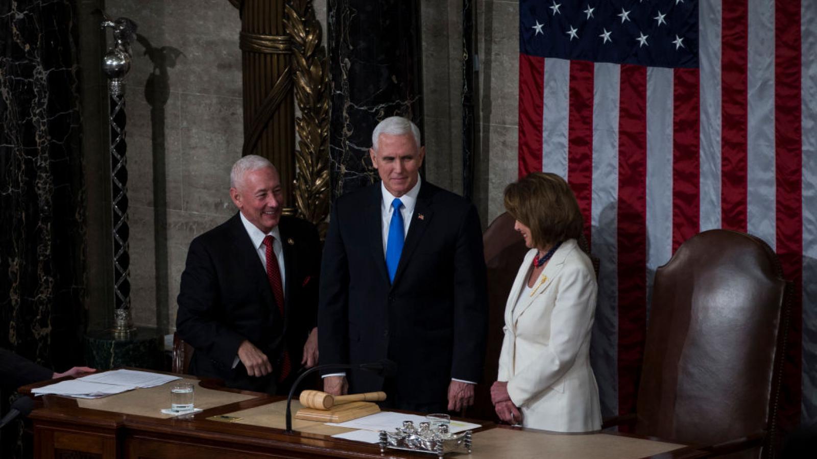 Greg Pence, Mike Pence, and Nancy Pelosi.
