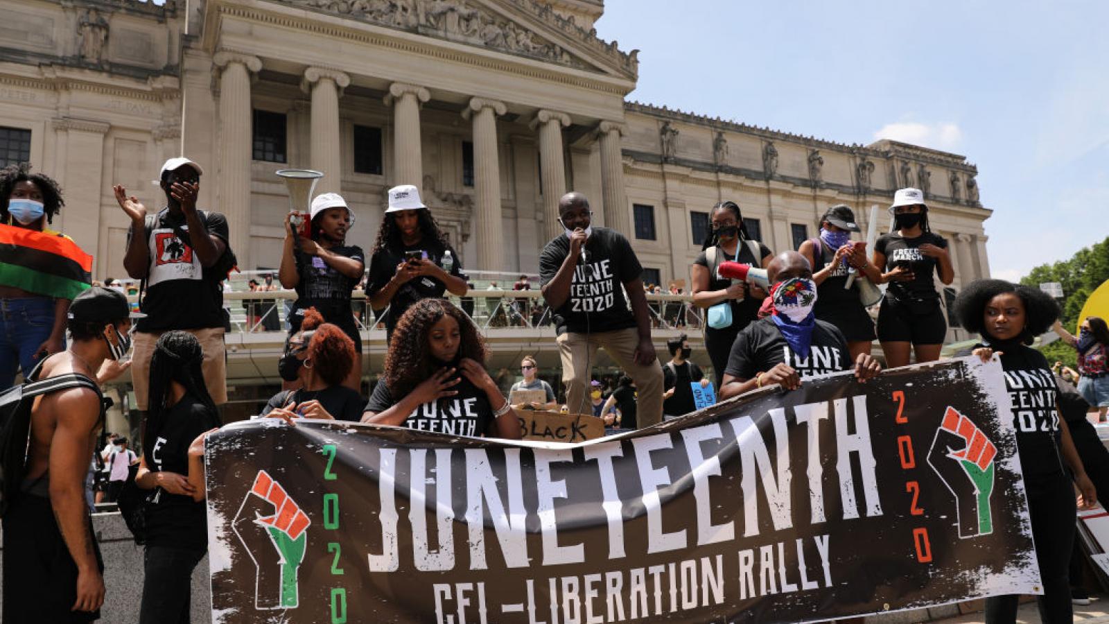 Black Lives Matter and Juneteenth march in New York City.