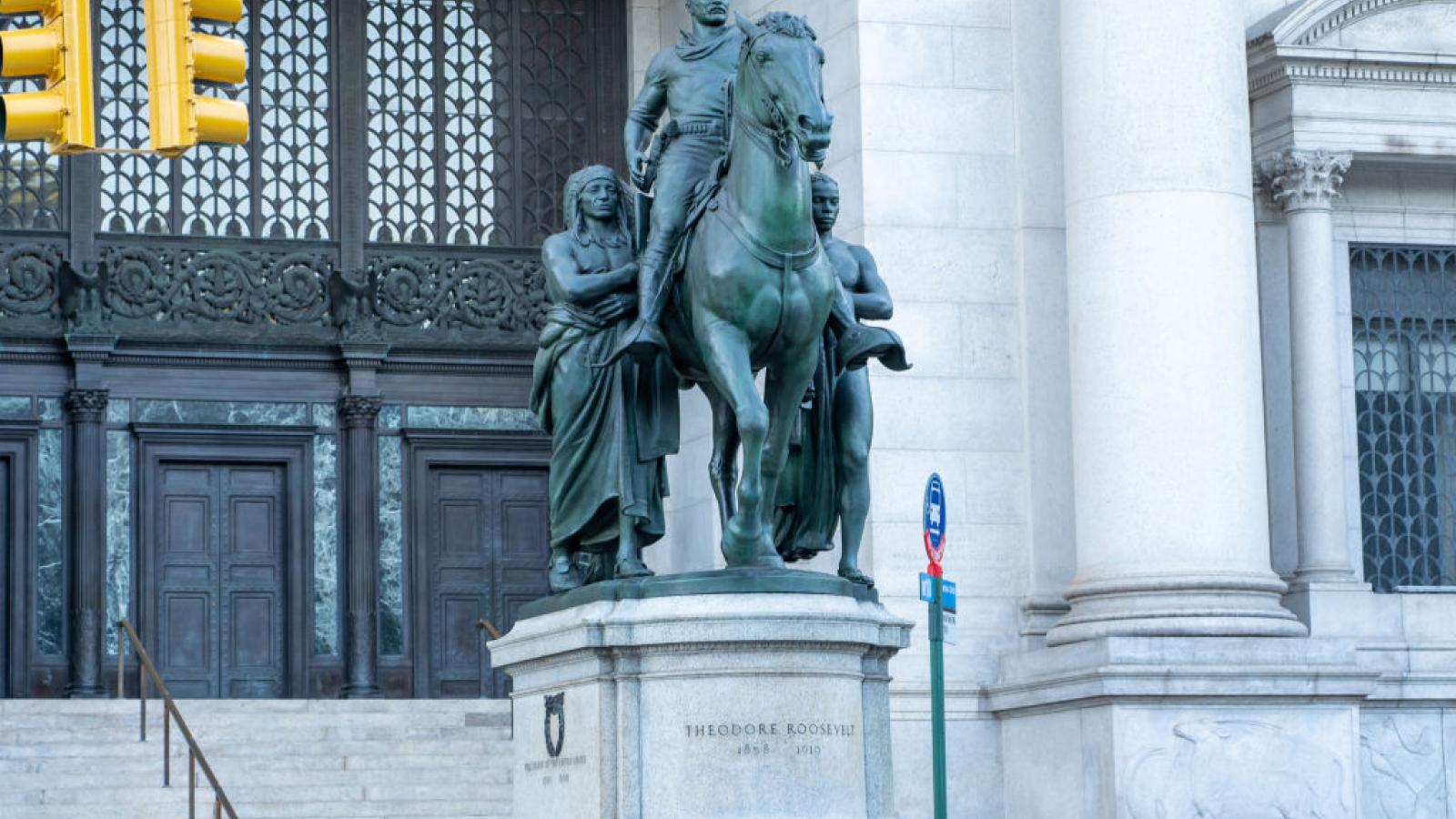 Statue of the former President Theodore Roosevelt.