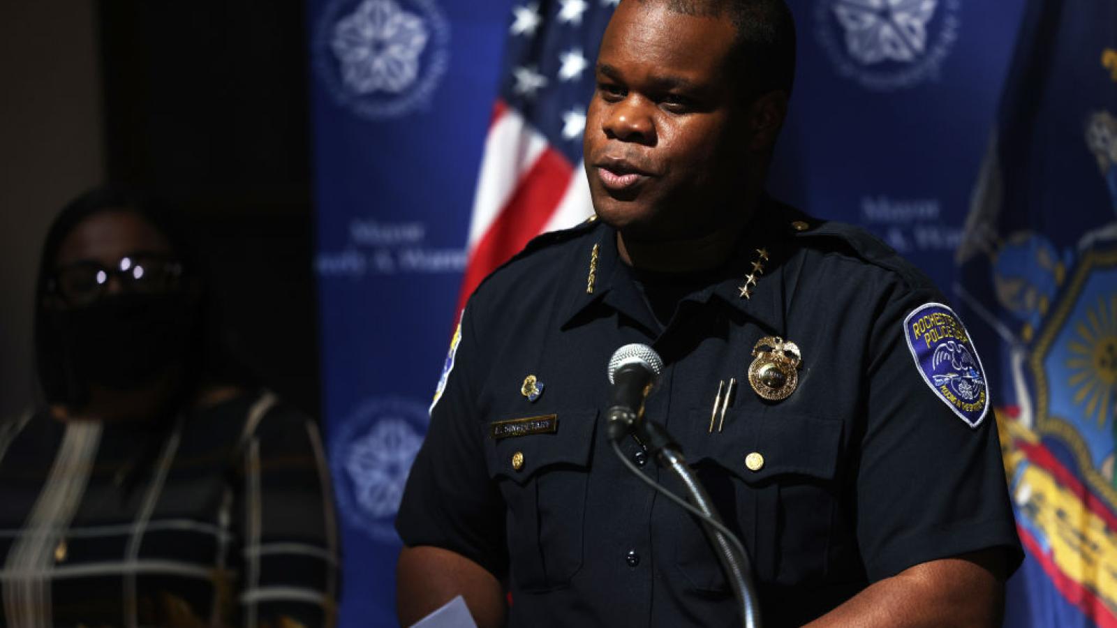 olice Chief La'Ron Singletary addresses members of the media during a press conference related to the ongoing protest in the city on September 06, 2020