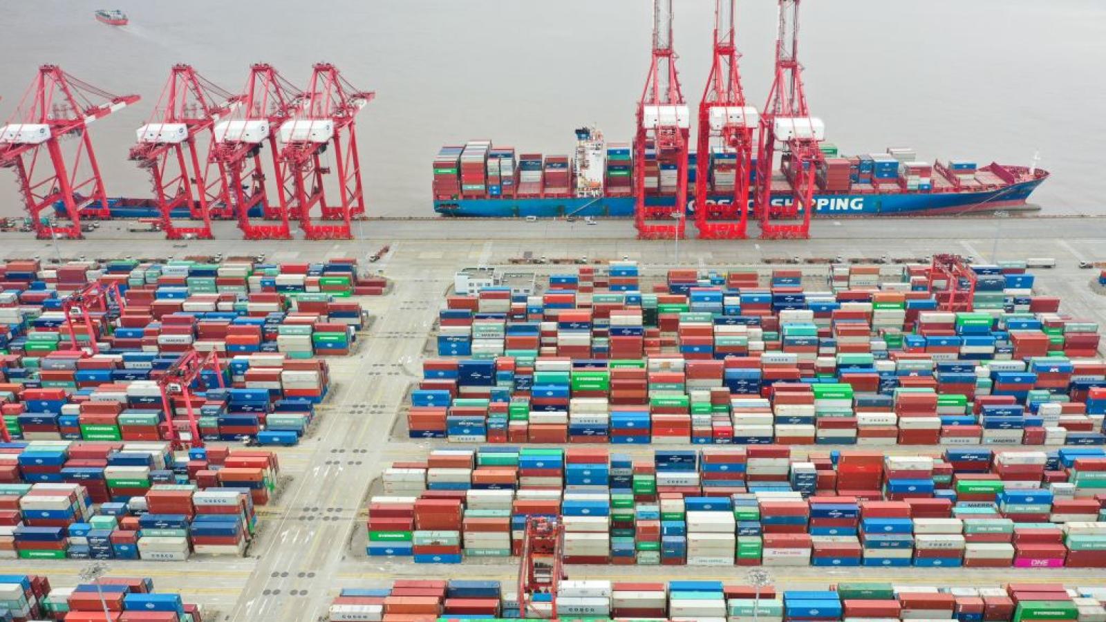 Shanghai's Yangshan Port in east China, Apr. 15, 2022