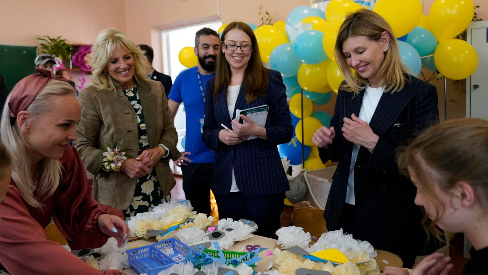 Jill Biden, Olena Zelenska, Uzhhorod, Ukraine, May 8, 2022
