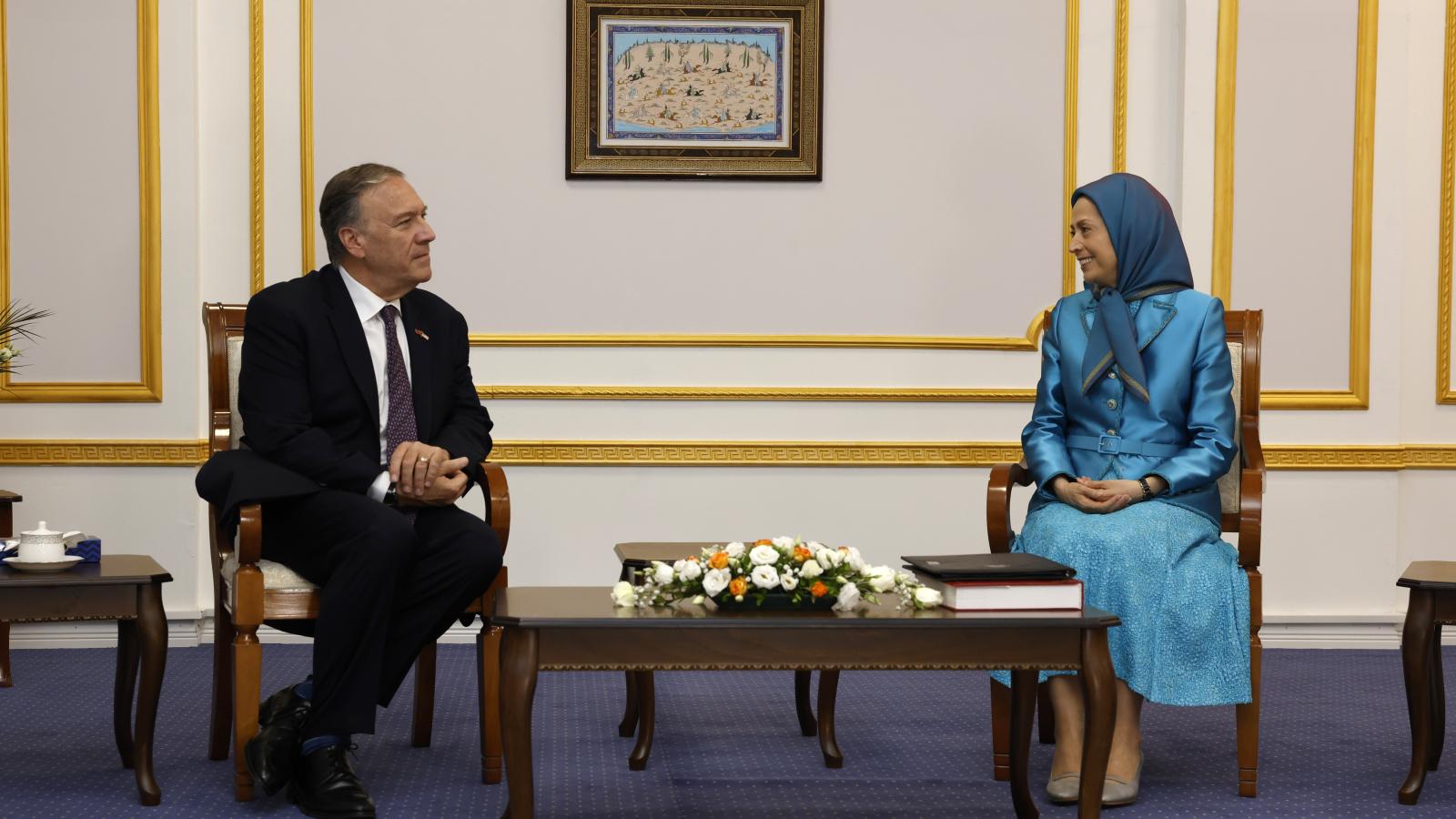 Mike Pompeo and Maryam Rajavi
