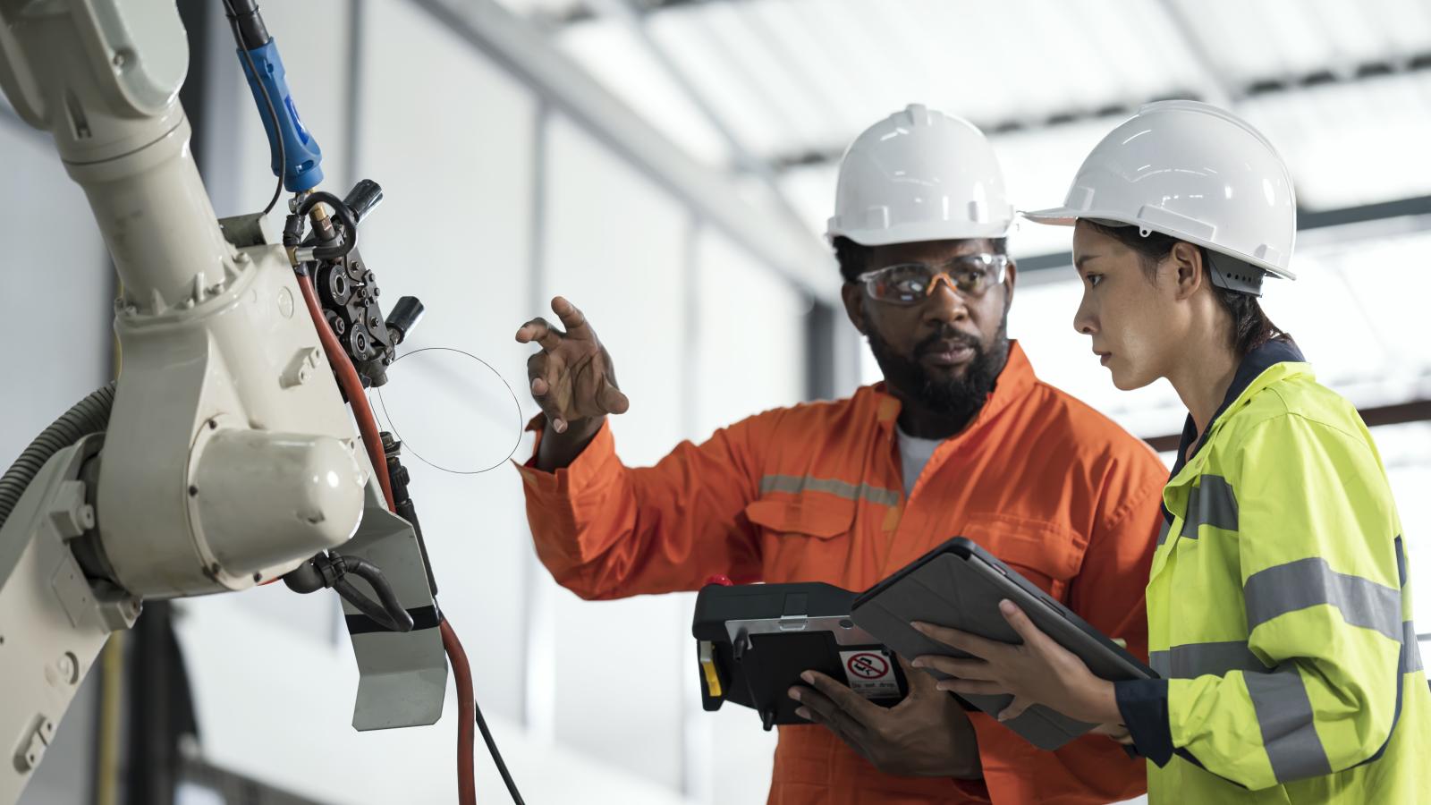 Factory, robot, stock photo