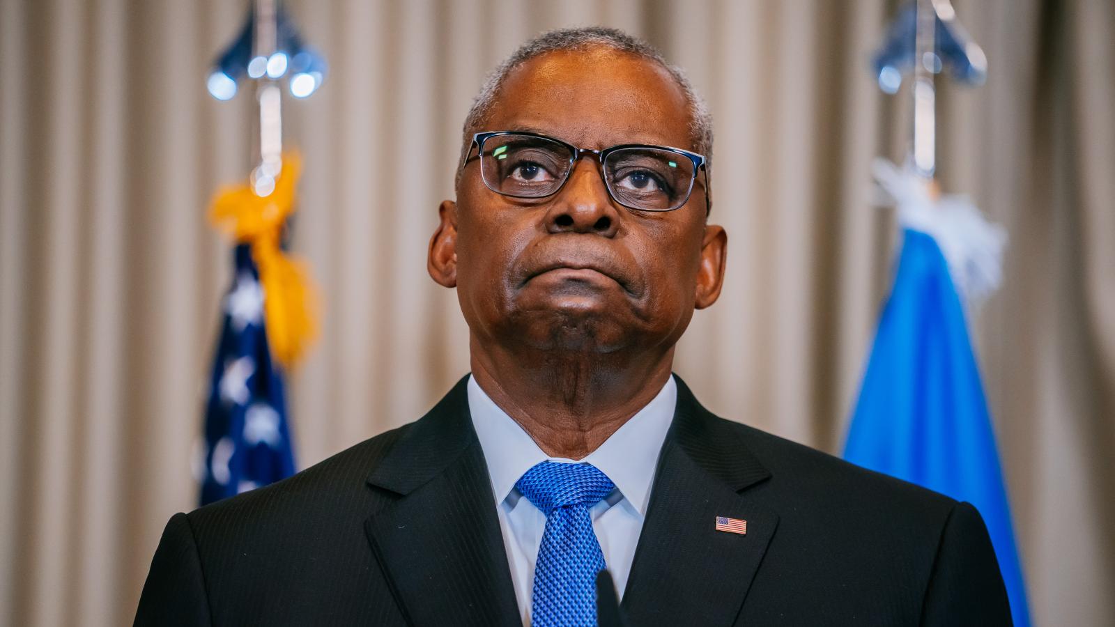 Secretary of Defense Lloyd Austin at a recent press conference