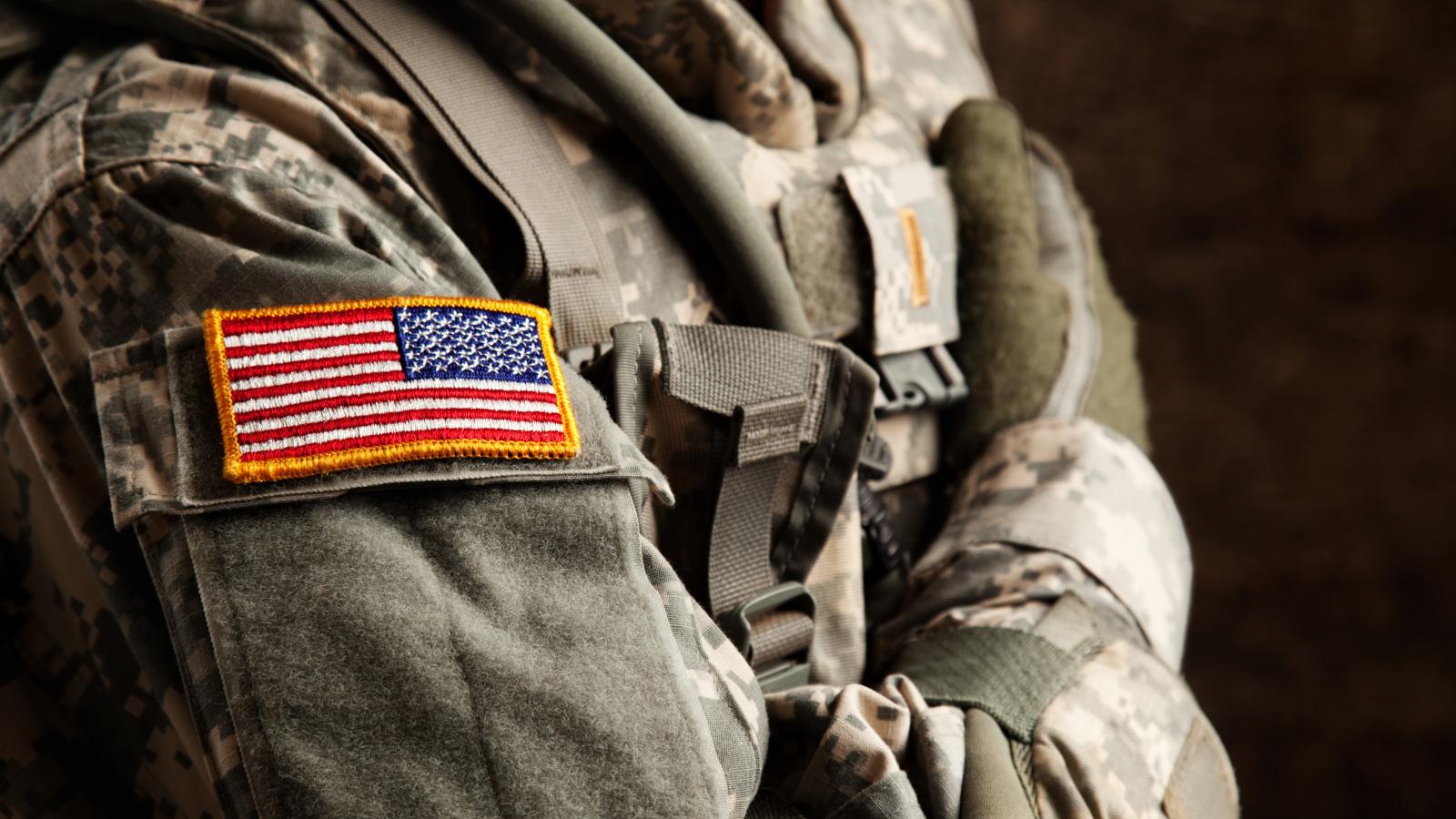 US Army Soldier in Universal Camouflage Uniform