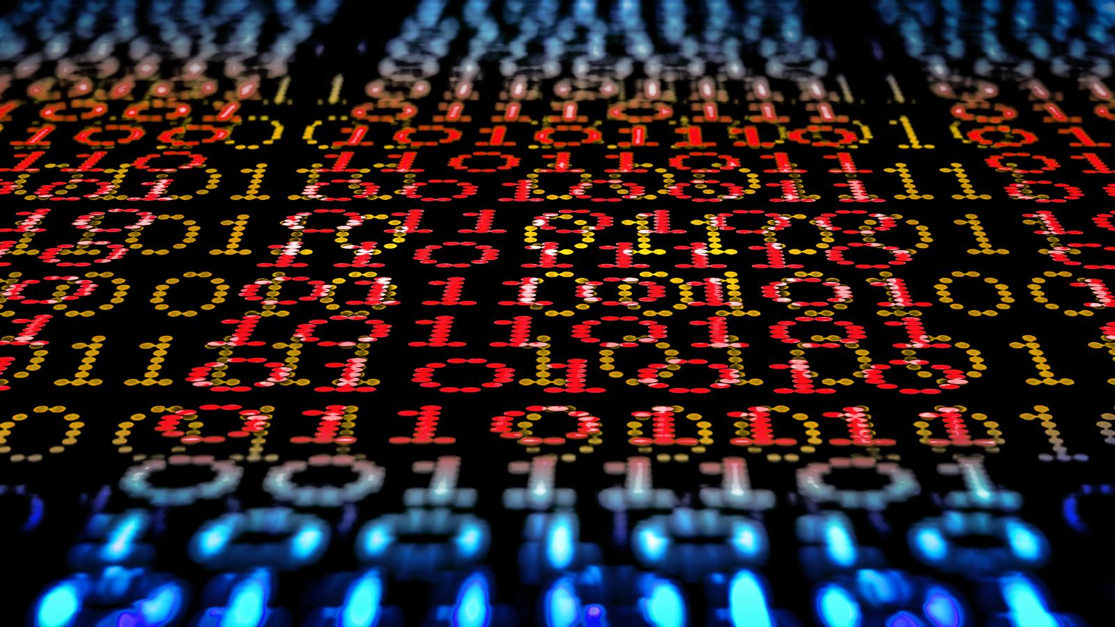 101010 Data Lines to Infinity in Red