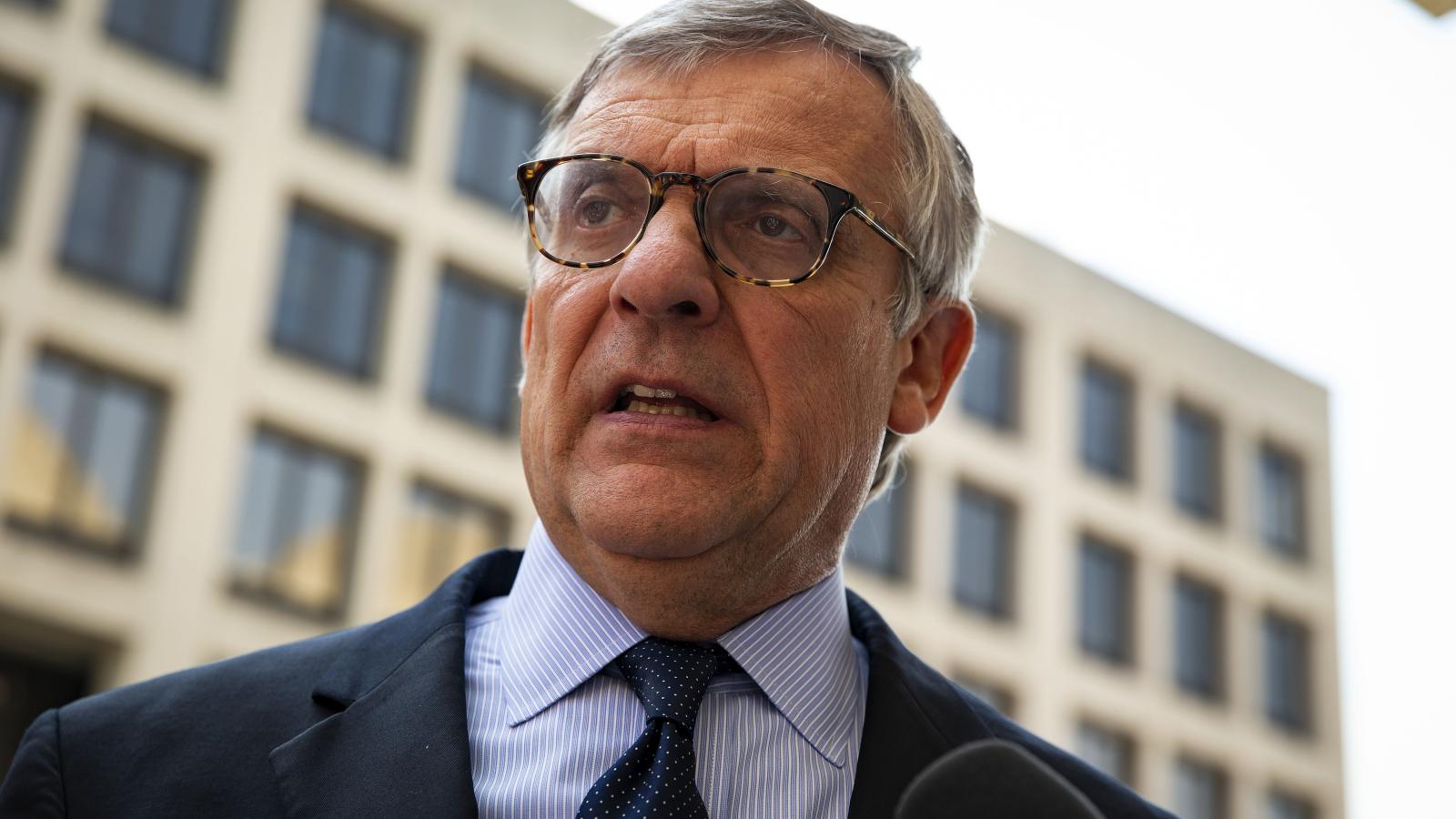 Paul Kamenar, attorney for Roger Stone associate Andrew Miller, speaks to reporters, after Miller refused to testify before a grand jury hearing as part of special counsel Robert Mueller's investigation into Russian interference in the 2016 presidential election