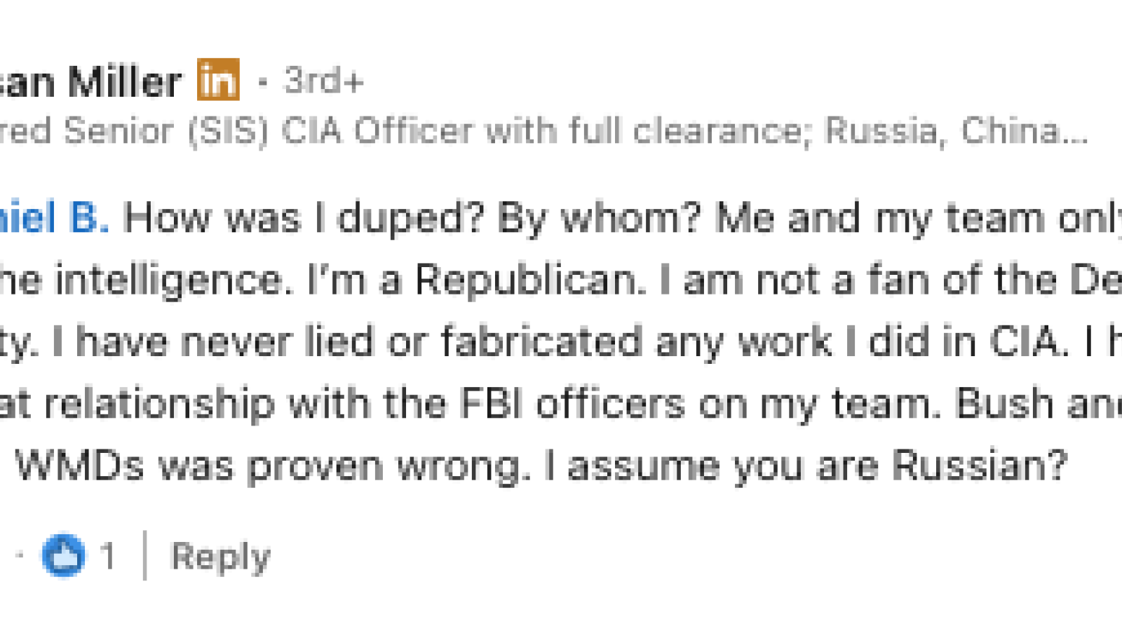 Susan Miller - Duped? By whom?