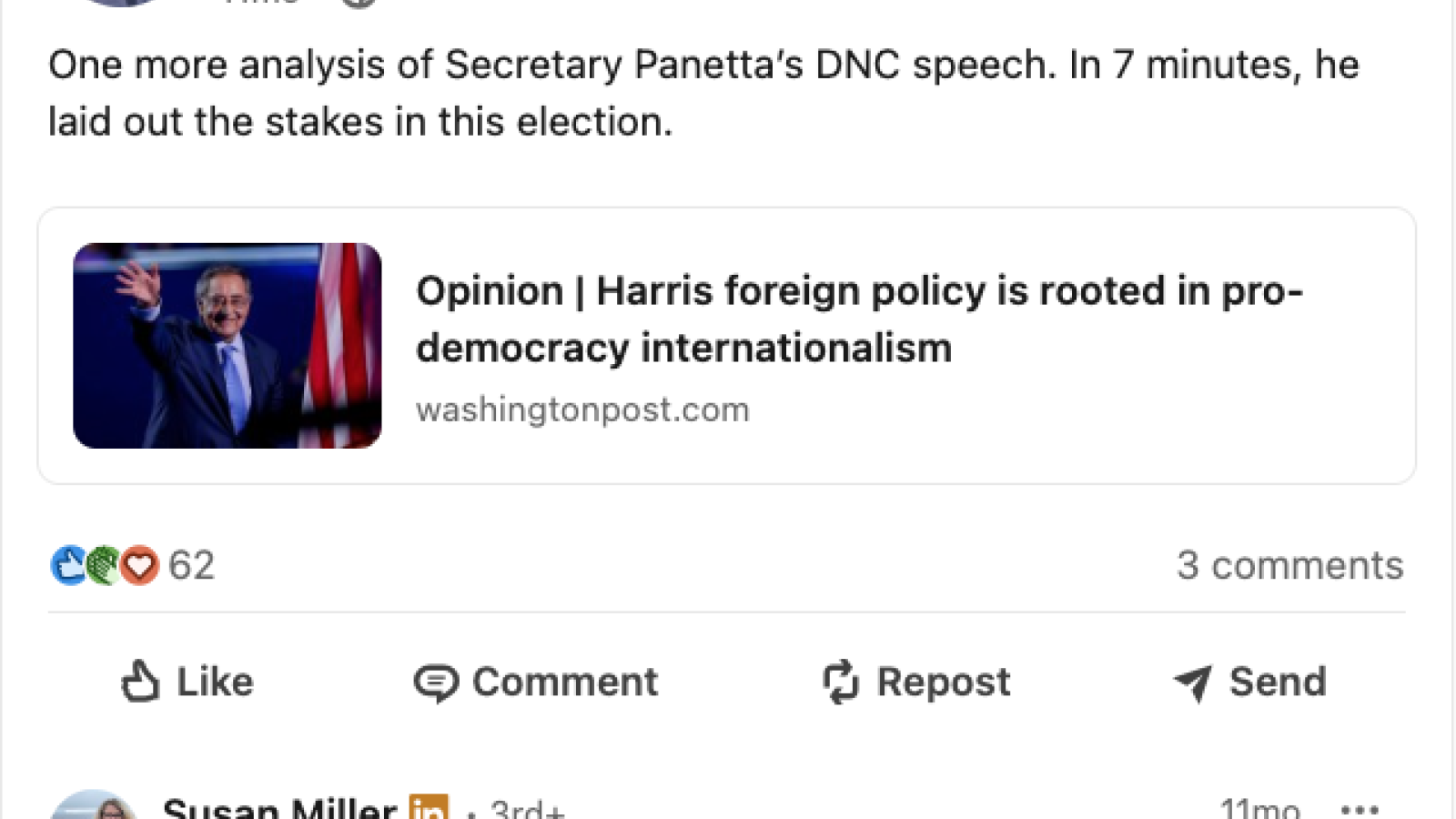 Susan Miller - I so love Panetta