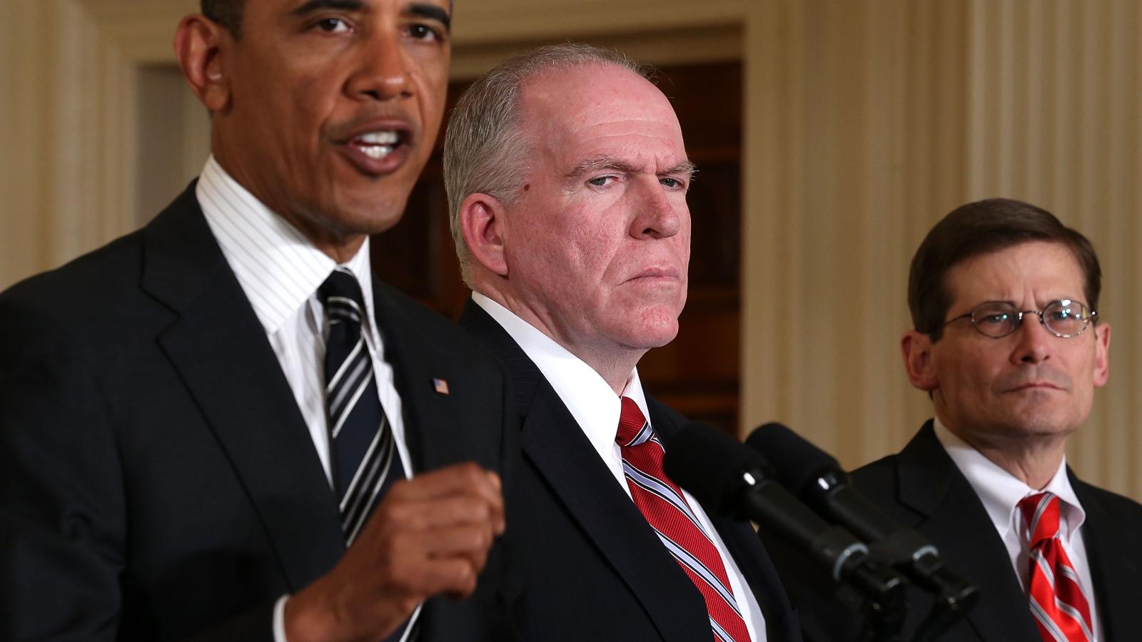 Mike Morell, John Brennan, and Barack Obama