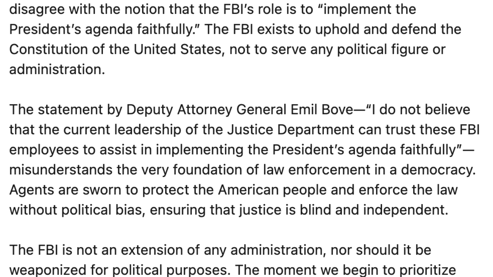 Retired FBI Special Agent criticizes mass firings at the FBI.