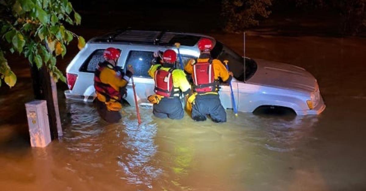 Florida firefighters rescue woman trapped in flooded vehicle in Naples ...