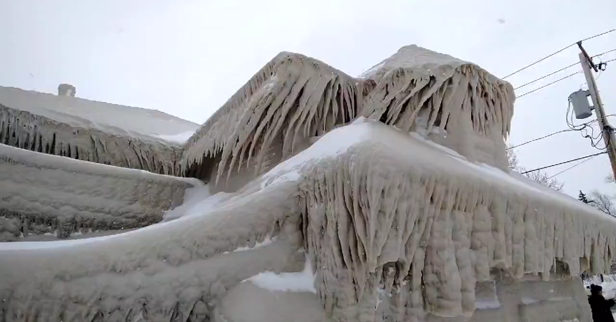Thick ice covers historic waterfront in Buffalo as cleanup efforts