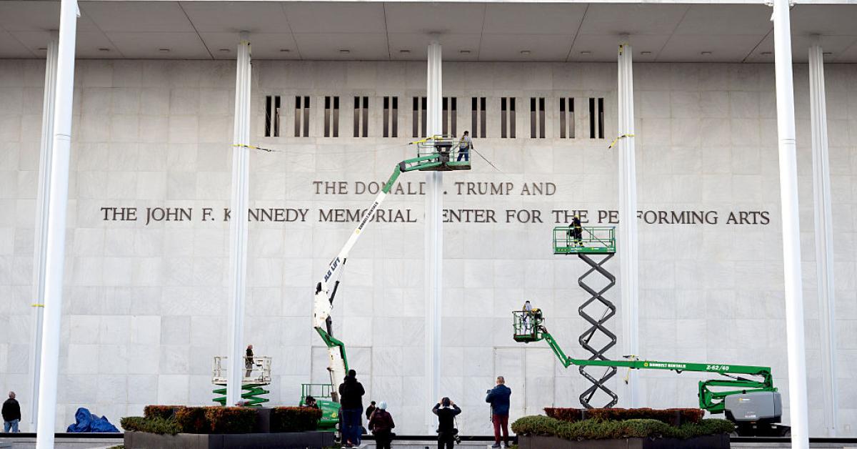 Drag Queen, Sen. Van Hollen among protestors outside new Trump-Kennedy Center after name change