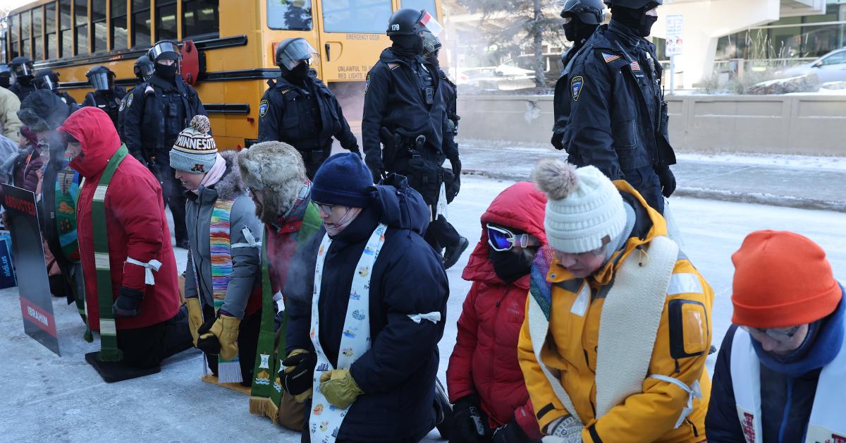 Minnesota faith group says more than 100 clergy members were arrested at airport in anti-ICE protest