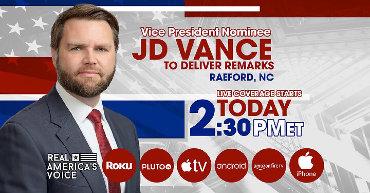 JD VANCE DELIVERS REMARKS IN RAEFORD, NC Just The News