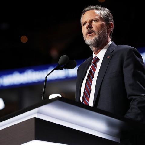 Jerry Falwell Jr. at the Republican National Convention in 2016