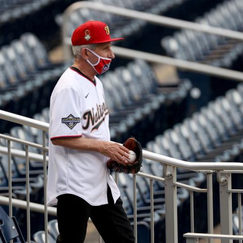 Fauci at Nationals Park, July 23